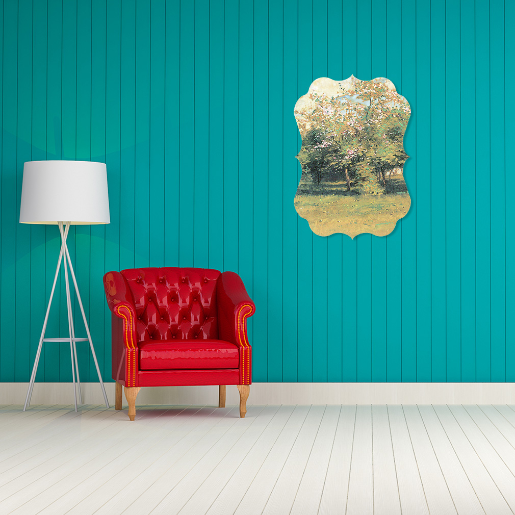 Vertical Home Decor Wall Sign Blooming Trees A Painting Art Picture